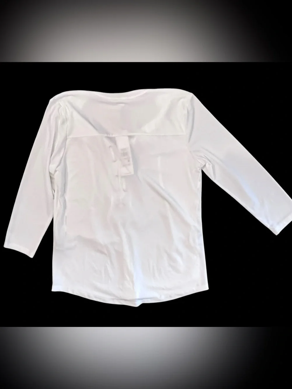 Women’s Calvin Klein White 3/4 Sleeve Lace-Up Shirt Top NWT Small - Picture 4 of 7